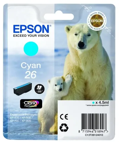 Epson Ink C13T26124012 / 26 Cyan