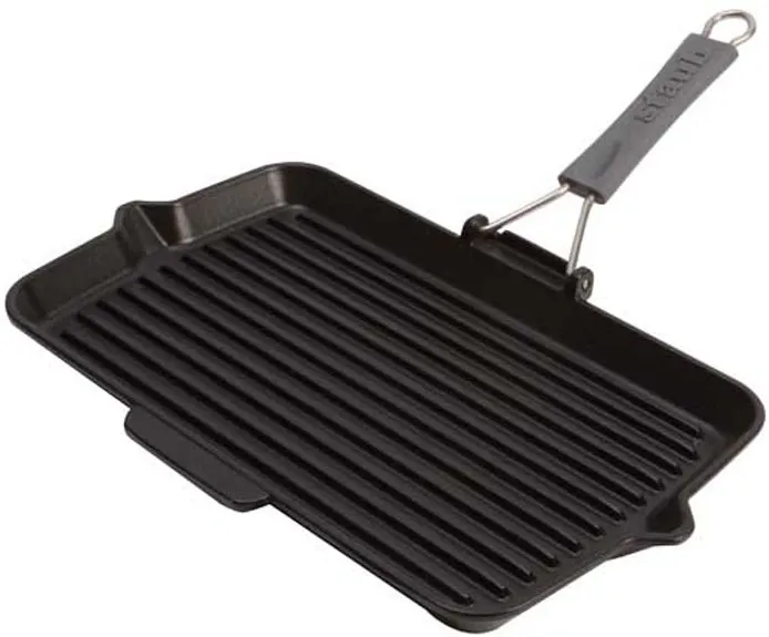 Tigaie grill Staub Square 34x21 cm fonta inductie negru