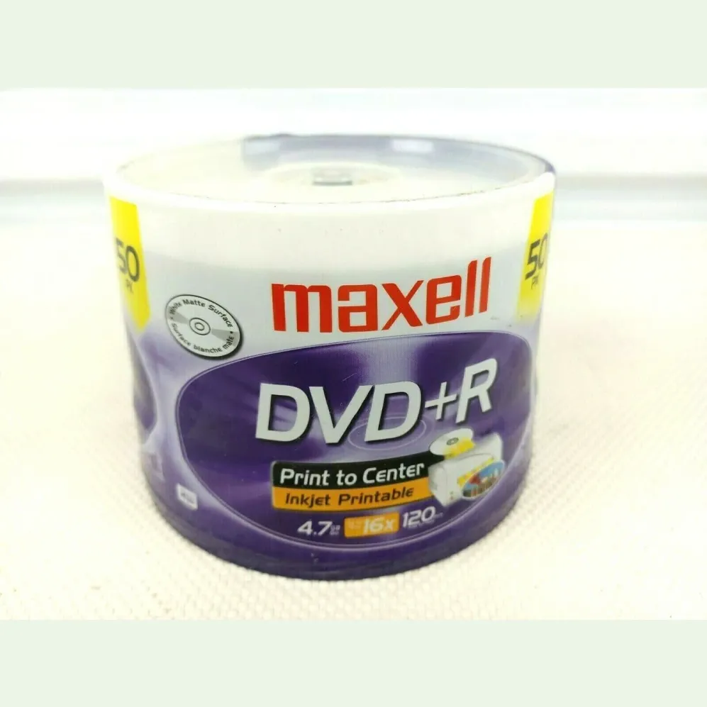 Maxell DVD+R 4.7, Inkjet white, Cakebox 50