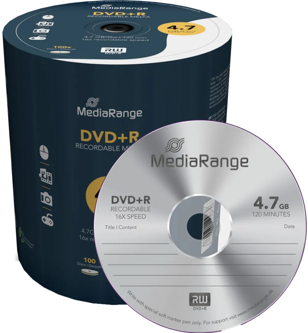 MediaRange DVD+R 4.7GB 100pcs Spindel 16x