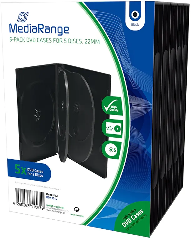MediaRange DVD Leerbox 5er DVD Box 5 Stück