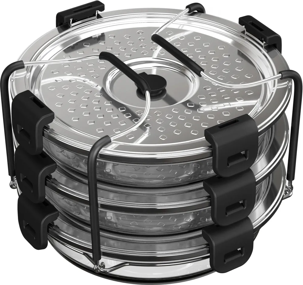 Accesoriu gatire sub presiune a 3 preparate simultan Tefal XA6130E0, compatibil cu multicookerul Tefal Cook4me, seriile CY85xx, CY91xx, sticla si inox