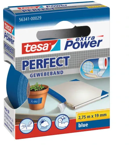 Tesa Fabric Tape 2,75m x 19mm extra Power Perfect Blue 56341