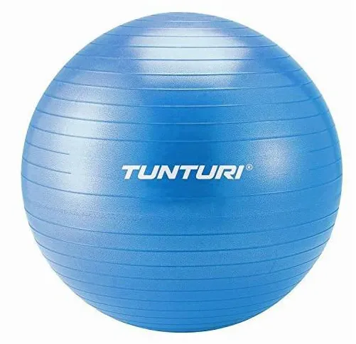 Minge de gimnastica Tunturi 55 cm., albastra, anti-explozie, pompa umflare inclusa, confortabila, varietate de exercitii de fitness pentru intarirea si intinderea muschilor