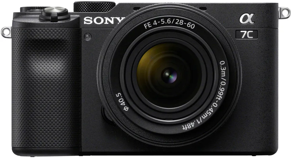 Aparat foto mirrorless Sony Alpha A7C, 24.2MP, Full-Frame, 4K + Obiectiv Sony FE28-60mm F4-5.6, Negru
