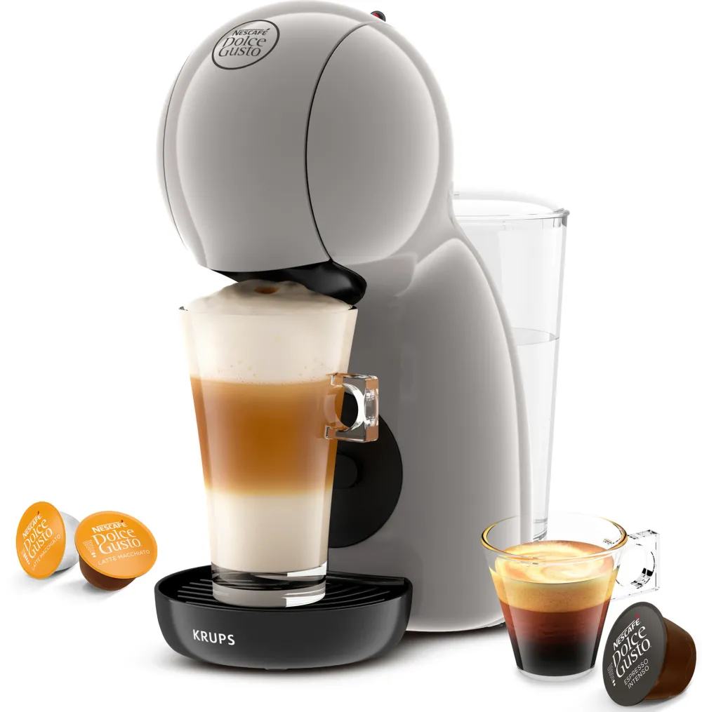 Espressor KRUPS cu capsule NESCAFÉ® Dolce Gusto® Piccolo XS KP1A3AF0, 1600 W, 15 bari, rezervor apa 0.8L, peste 30 de bauturi calde sau reci, functie Hot & Cold, functie Eco, crem