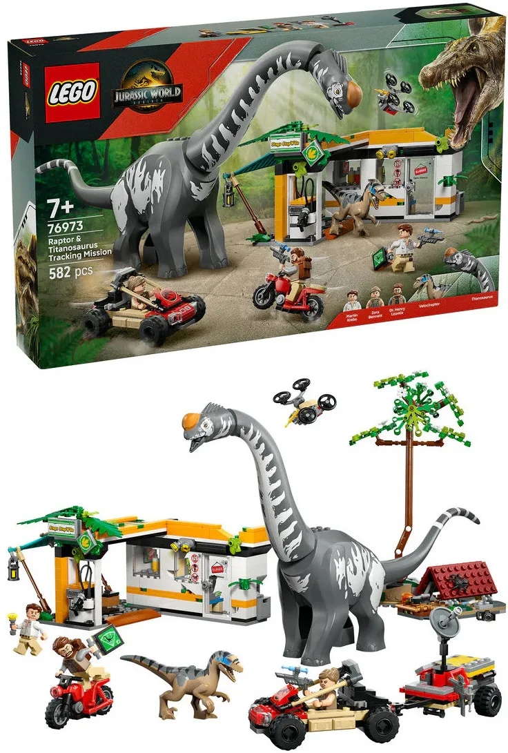 LEGO LEGO JURASSIC WORLD 76973 Raptor & Titanosaurus Tracking Mission