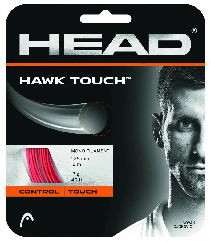 Snur tenis, HEAD, Rosu, 1.25mm/12m, Hawk Touch Co-Poliester Crystal Core Control+Feel+Comfort hibrid