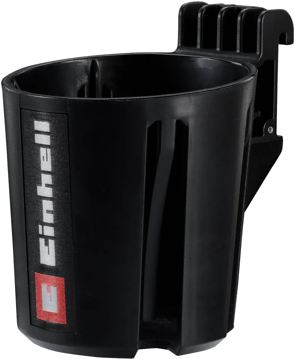 Suport original pentru sticle Einhell E-Case, suport pentru doze, pahare, sticle de pana la 0,5 l, pentru genti E-Case SEALED cu sina laterala, montare prin inchidere cu zavor