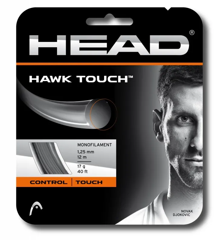 Snur tenis, HEAD, Antracit, 1.25mm/12m, Hawk Touch Co-Poliester Crystal Core Control+Feel+Comfort hibrid