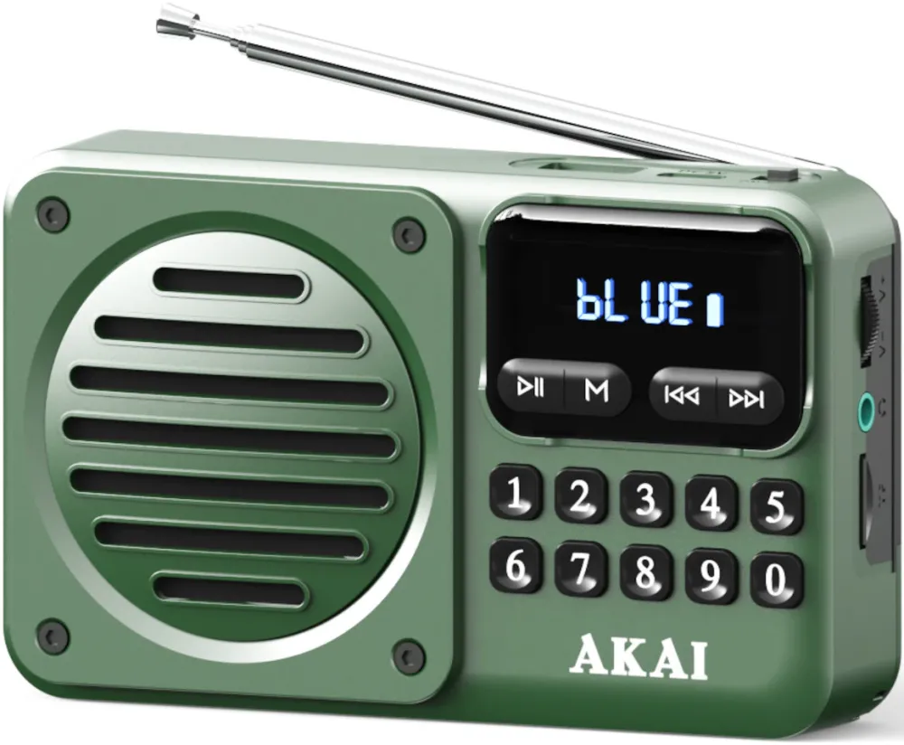 Radio portabil AKAI APR-300,FM, Bluetooth ,USB, Verde
