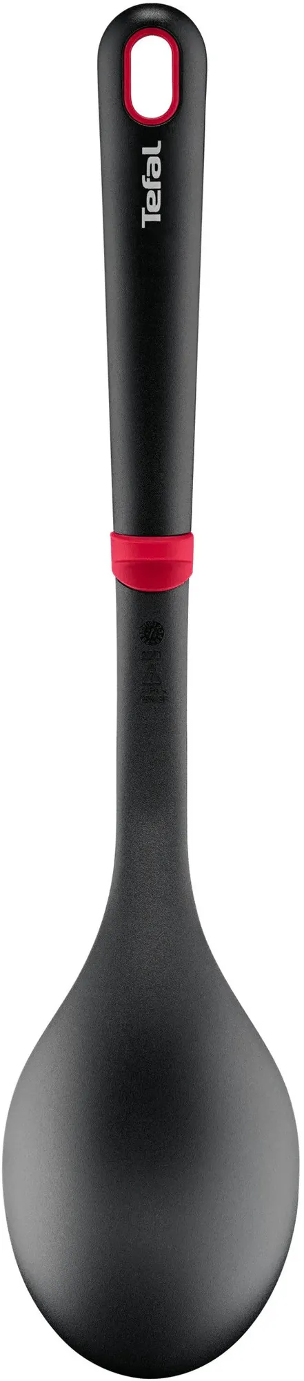Lingura pentru servire Tefal Ingenio+ rezistenta la temperaturi inalte, compatibilitate cu masina de spalat vase, plastic, negru & rosu
