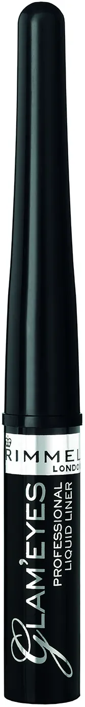 Tus de ochi lichid Rimmel London Glam'Eyes 001 Black Glamour, 3.5 ml