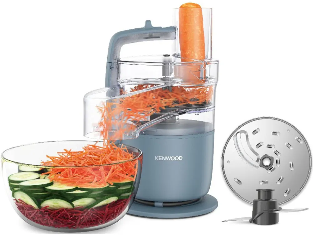 Robot de bucatarie compact KENWOOD MultiPro Go FDP23.140GY, 900W, vas 1.3L, 2 trepte viteza, functie 360 Express Serve pentru feliere/razuire nelimitata, gri