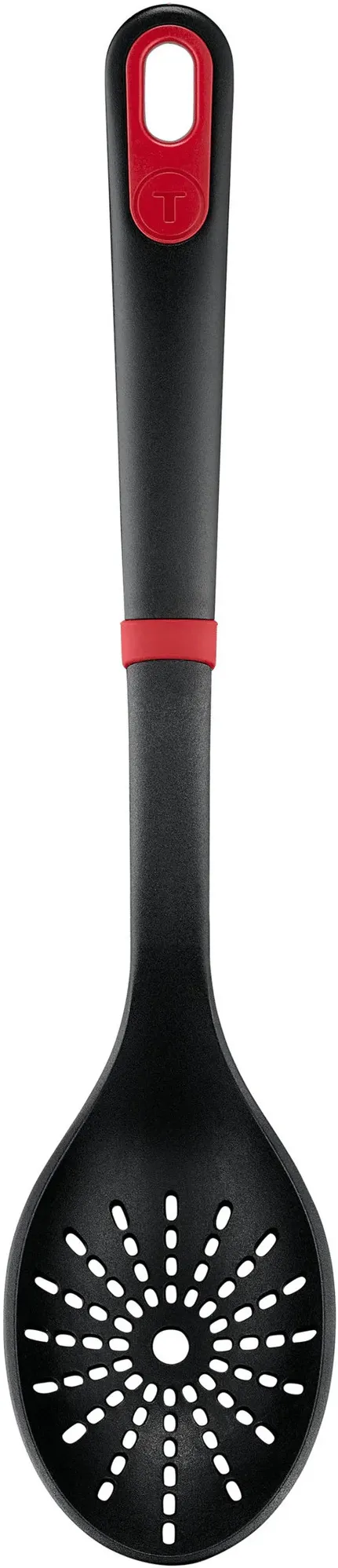 Lingura pentru strecurat Tefal Ingenio, rezistenta la temperaturi inalte, compatibilitate cu masina de spalat vase, plastic, negru & rosu