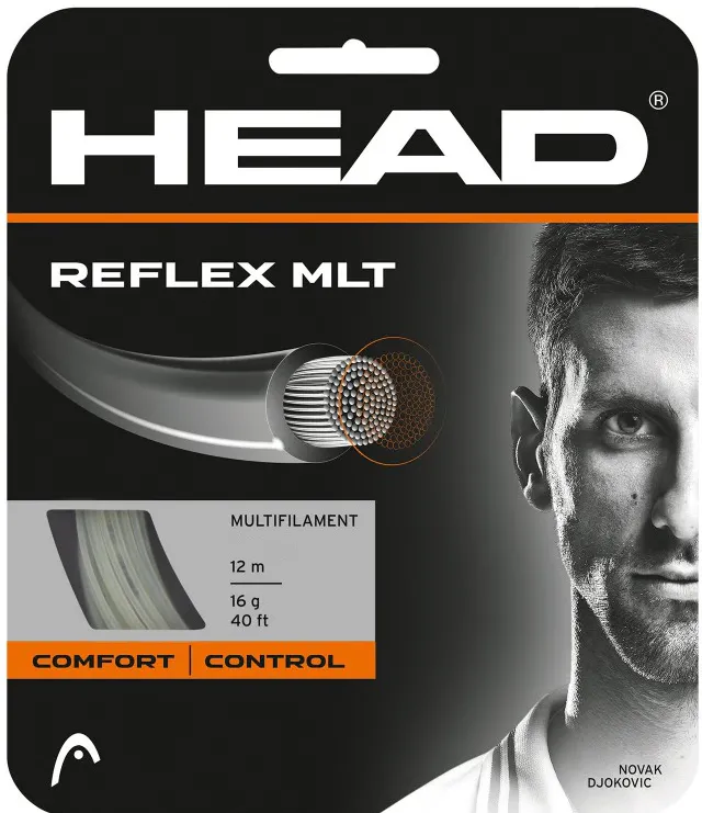 Snur tenis, HEAD, Natural, 1.25mm/12m, Reflex MLT Multifilament Comfort+Power+Durabilitate low friction