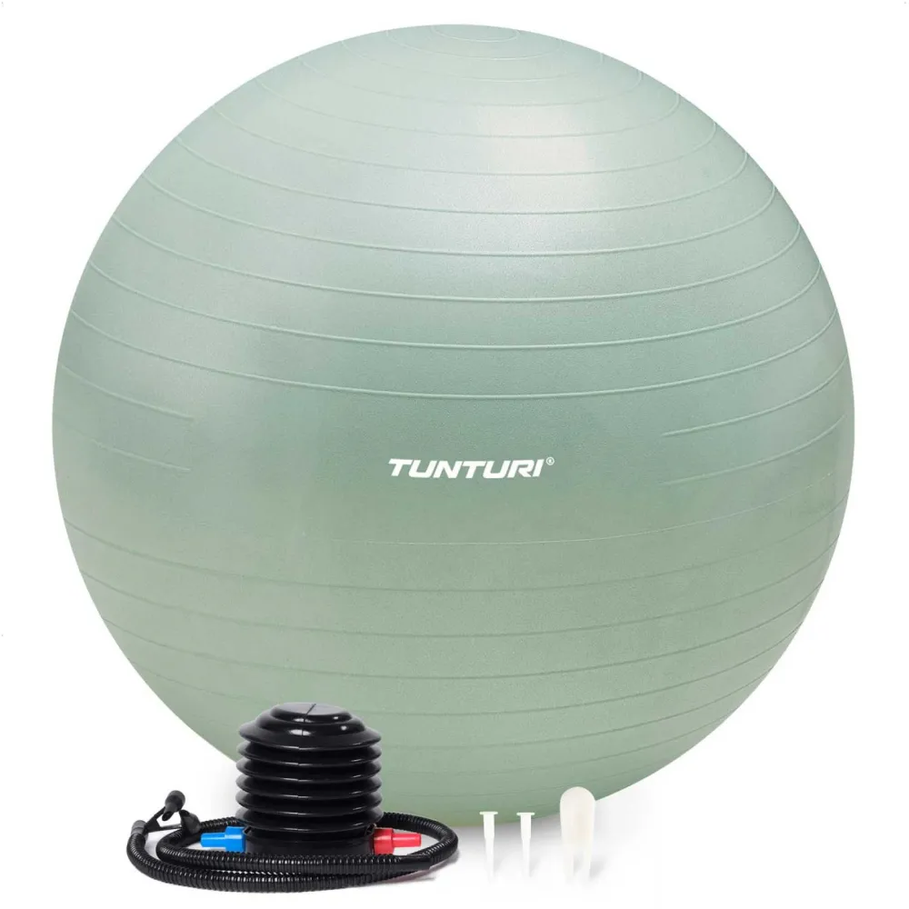Minge de gimnastica 55 cm., Tunturi, pompa umflare inclusa, fitness, yoga, stretching, culoare menta