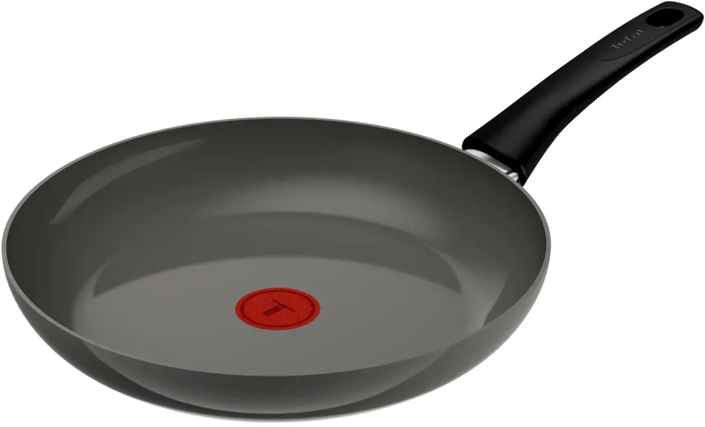 Tigaie Tefal Renewal, 28 cm, aluminiu, invelis ceramic antiaderent Inoceram, Thermo-Signal™, inductie, gri