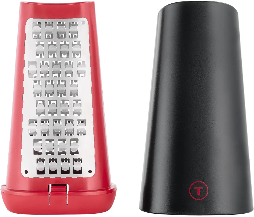 Razatoare Tefal Ingenio+, inox, 2 fete de razuire, compatibilitate cu masina de spalat vase, rosu & negru