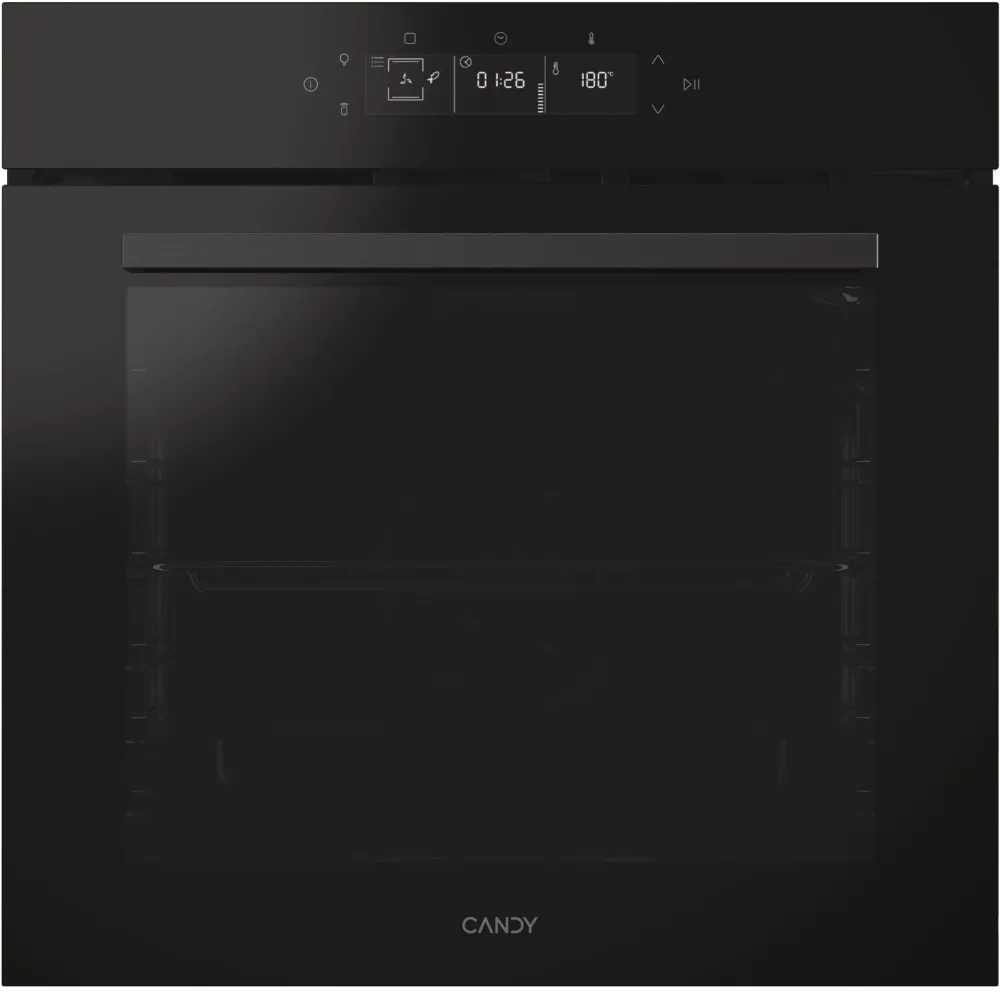CANDY Cuptor incorporabil CA6 N5G3YTB, Electric, 78 l, Autocuratare pirolitica, Gril, Electronic control, Clasa A++, Negru