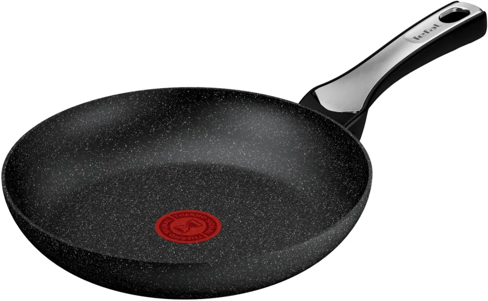 Tigaie Tefal Perfect Cook, 24 cm, aluminiu, invelis antiaderent Mineralia+, Thermo-Signal™, baza Thermo-Fusion™, inductie, negru