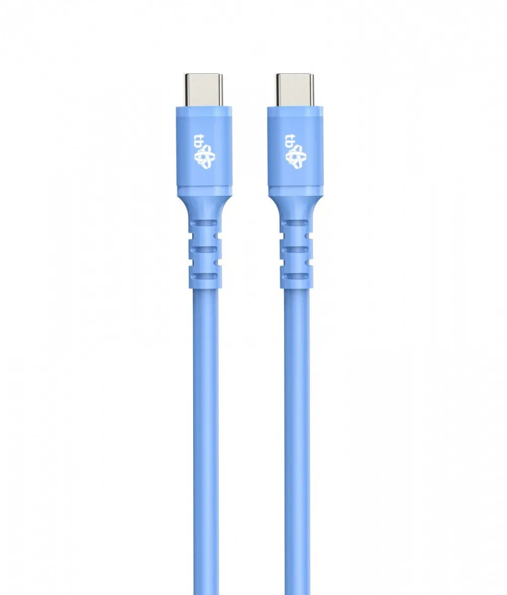 Cablu USB-C la USB-C TB 1 m silicon albastru