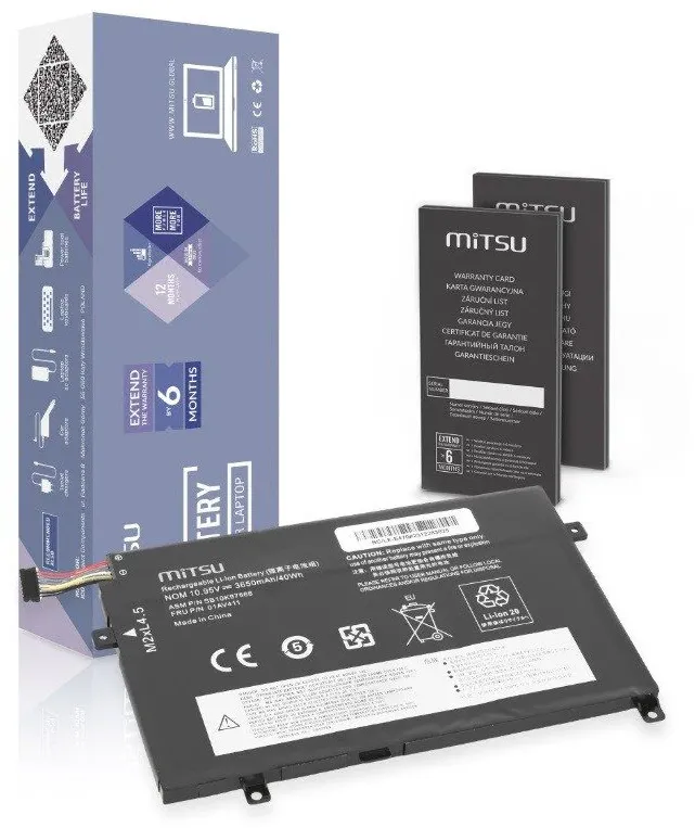 Battery 01AV411 for Lenovo ThinkPad E470 E475 3650 mAh (40 Wh) 10.95V