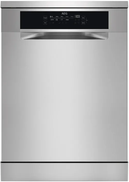 Masina de spalat vase AEG FFB73747PM, 15 seturi, 9 programe, Motor Inverter, Clasa D, AirDry, Afisaj digital, 60 cm, Inox