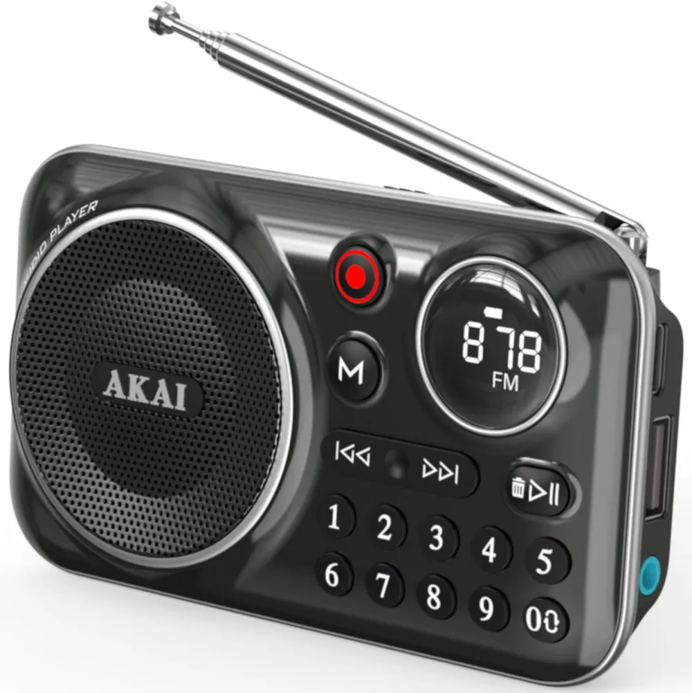 Radio portabil AKAI APR-500BK ,FM, Bluetooth ,USB , Negru