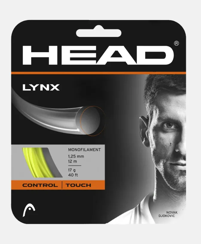 Snur tenis, HEAD, Galben, 1.20mm/12m, Lynx Monofilament Co-Poliester Control+Spin