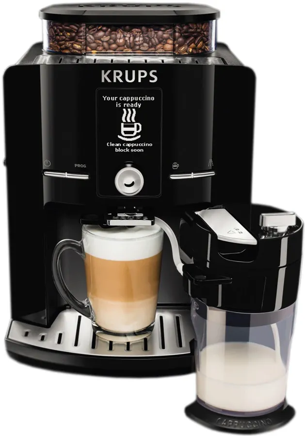 Espressor Automat Krups Latt'Espress EA829810, 1500W, 15 bar, ecran LCD, 260 g, 1.7L