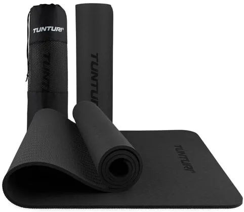 Saltea de fitness Tunturi  Yogamat 8mm , Negru + geanta de transport