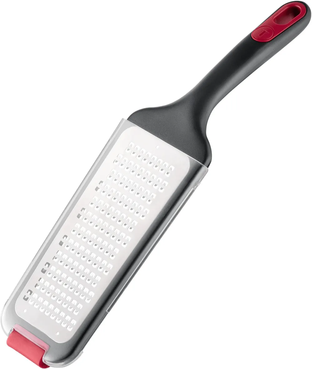 Razatoare Tefal Ingenio+, inox, margine antiderapanta, capac de protectie, compatibilitate cu masina de spalat vase, negru & rosu