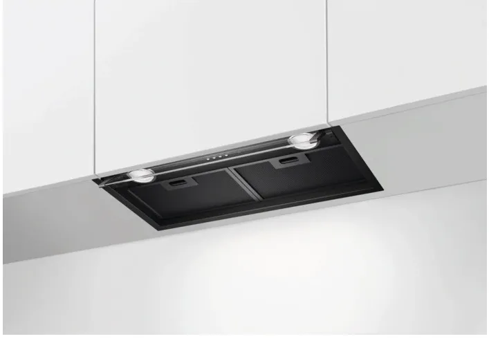Hota grupata integrata Electrolux LFP516K, 60 cm, 1 motor, 3 viteze, 2 filtre de aluminiu lavabile, Control electronic, Putere de absorbtie - 500 mc/h, Negru
