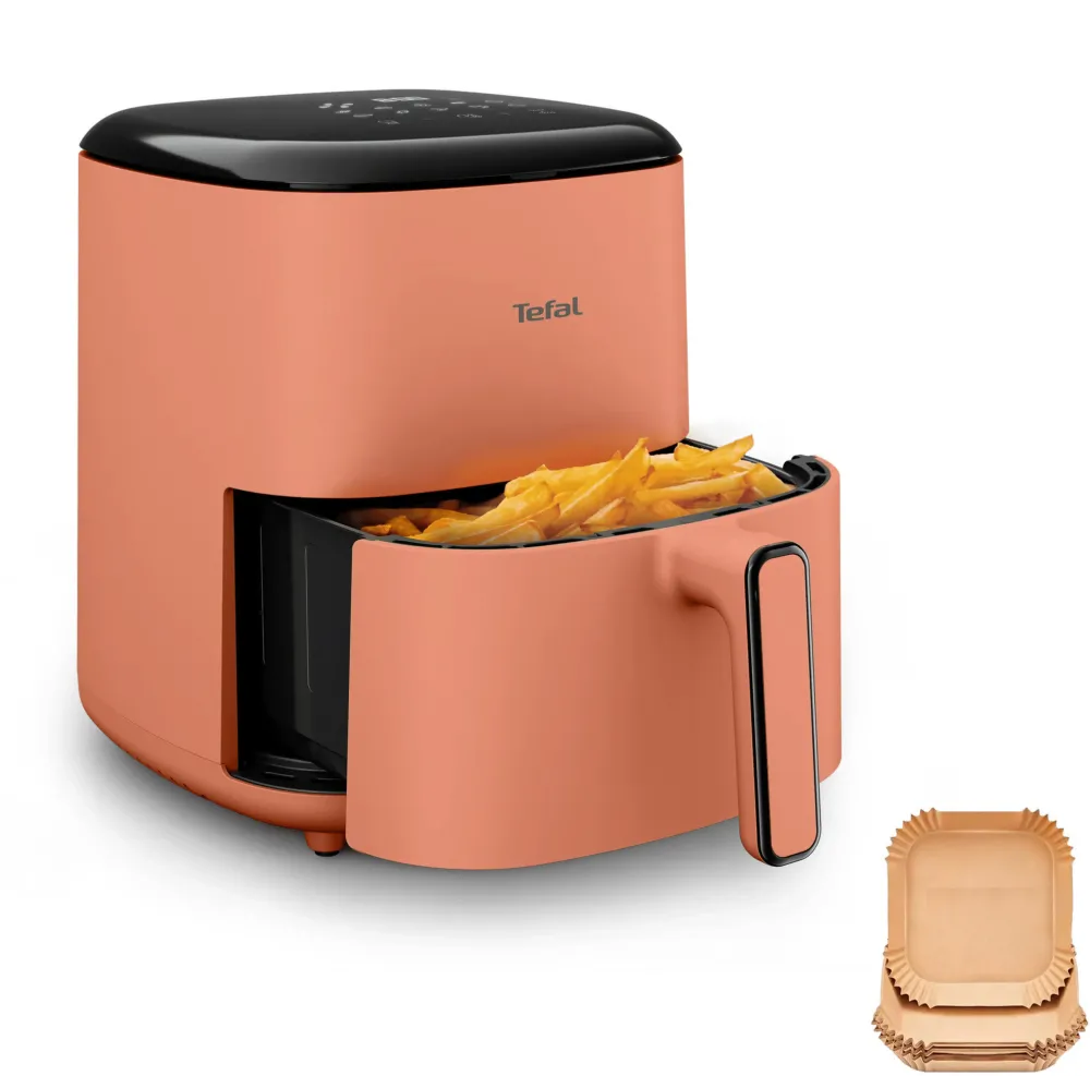 Friteuza cu aer cald Tefal Easy Fry POP EY245TE0 air fryer, 1500 W, 5 L, 10 programe automate, temperatura ajustabila, invelis antiaderent, ecran LCD, oprire automata, portocaliu