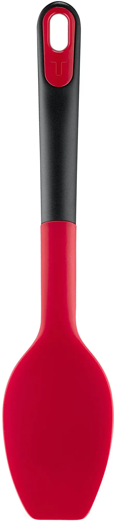 Spatula tip lingura Tefal Ingenio+, rezistenta la temperaturi inalte, compatibilitate cu masina de spalat vase, silicon, rosu & negru