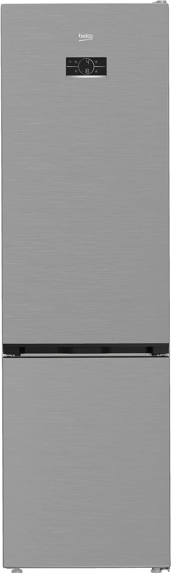 Combina frigorifica BEKO B3RCNA415HXB1, No Frost, 415 l,clasa energetica D, Display LED, Usi reversibile, Vacation Mode,H 203,5 cm , argintiu