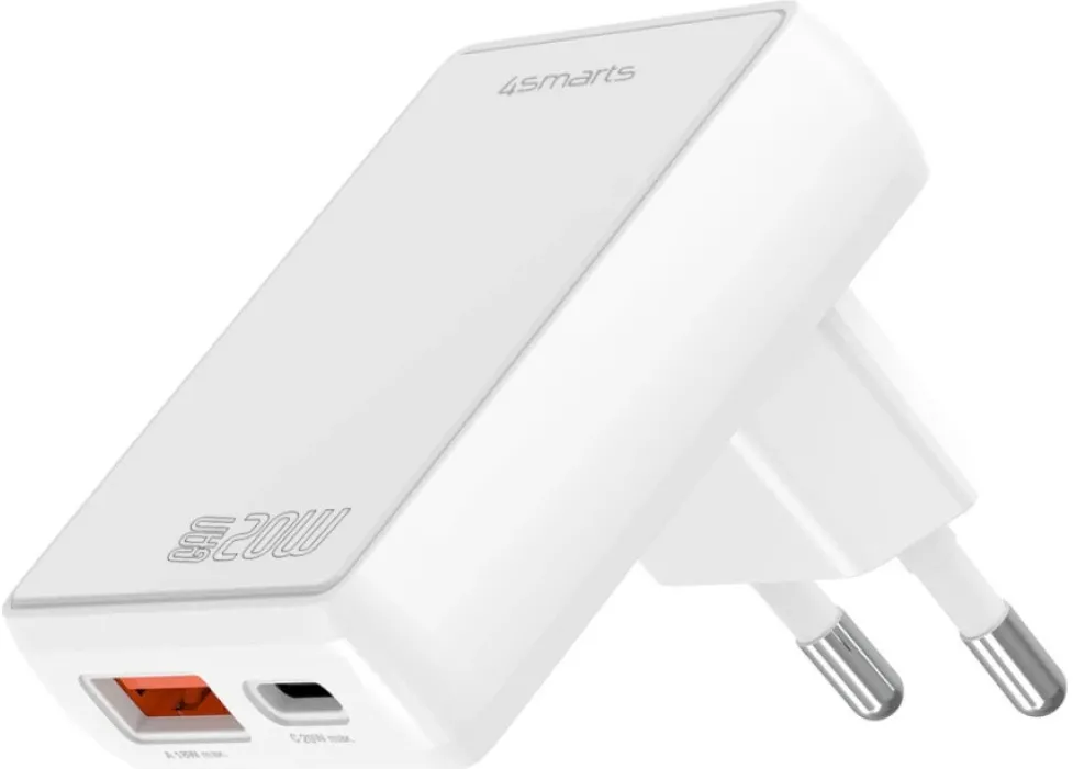 Charger FlatPlug Duos 20W GaN USB-C + USB-A