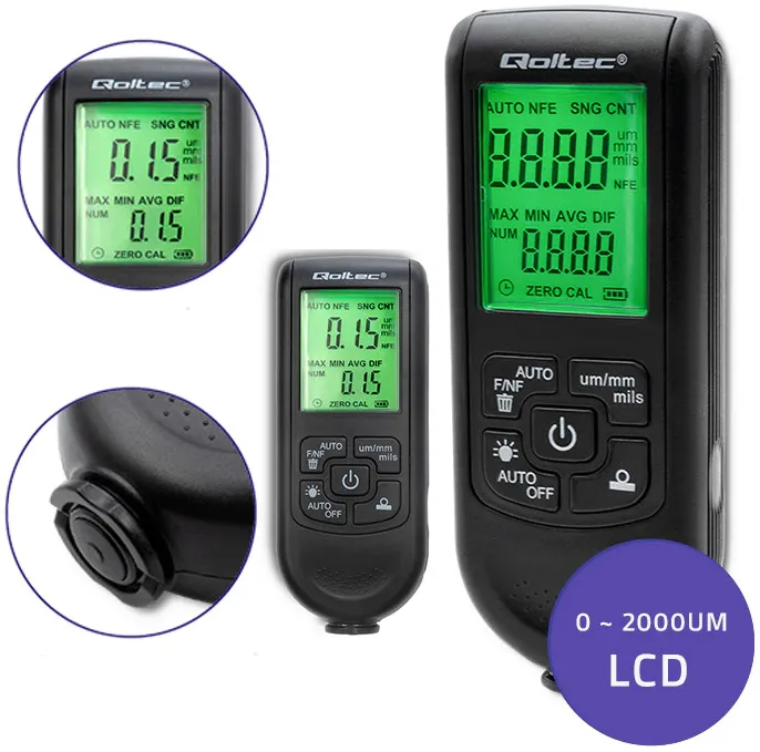 Coating thickness guage with LCD, 0 2000um