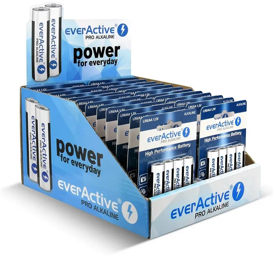 PRO ALKALINE BATTERIES LR6/AA DISPLAY 96 PCS.