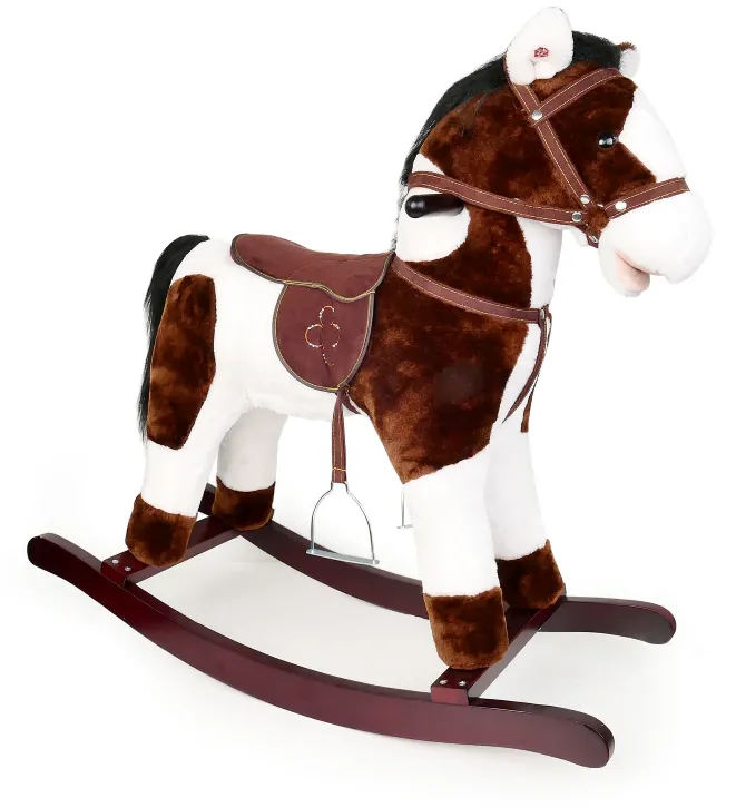 Horse on runners brown-white
