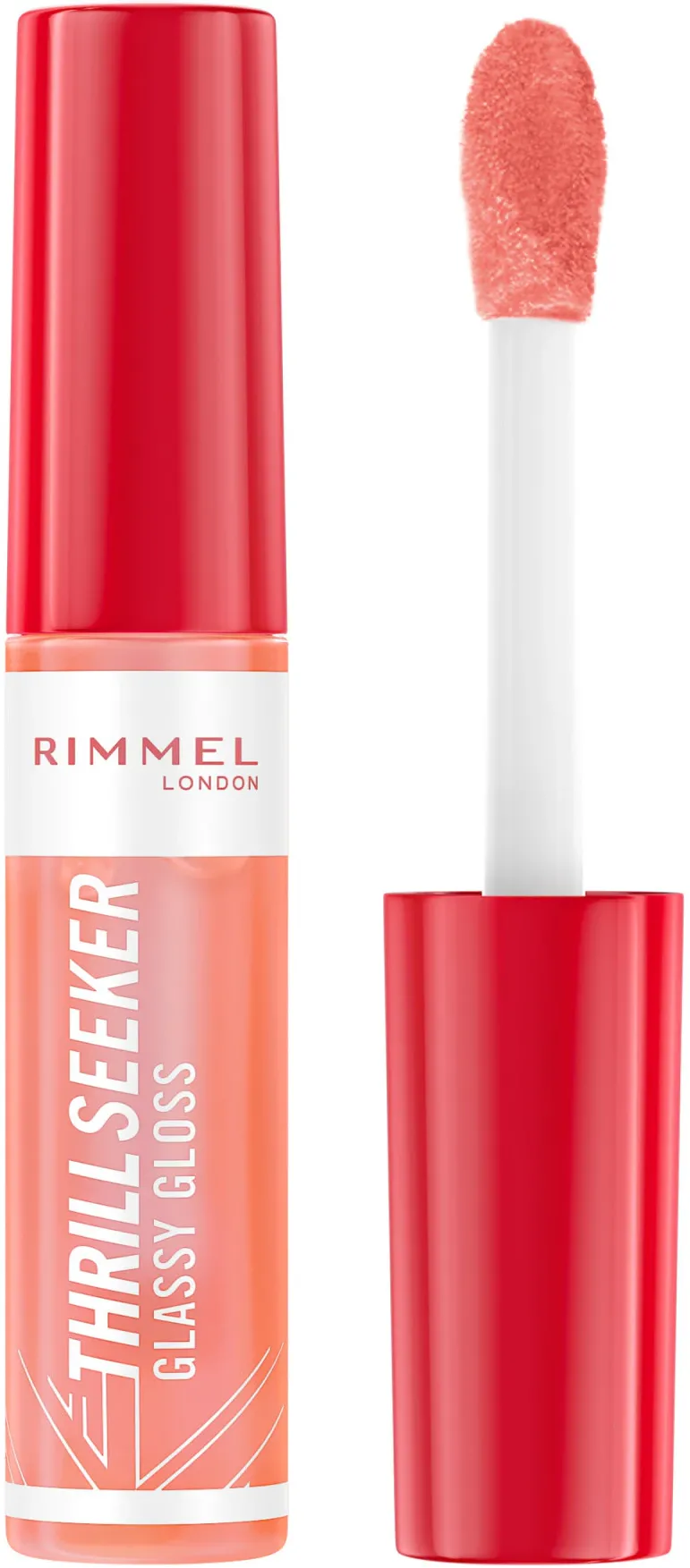 Luciu de buze Rimmel London Thrill Seeker Glassy Gloss 250 Peachy Vibes, 10 ml