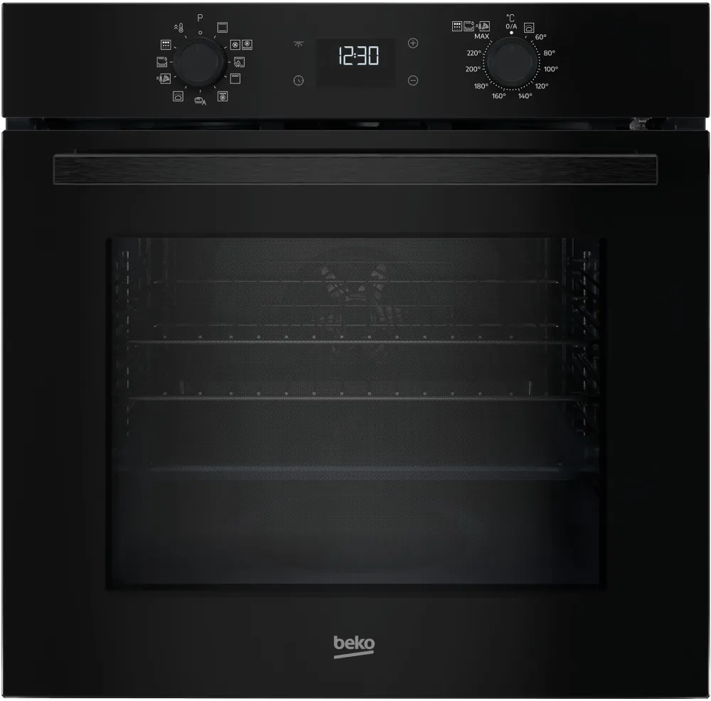 Cuptor incorporabil Beko BBIM7300BP  , 71 L ,clasa energetica A, autocuratare pirolitica functie pizza, Air fry  , culoare negru