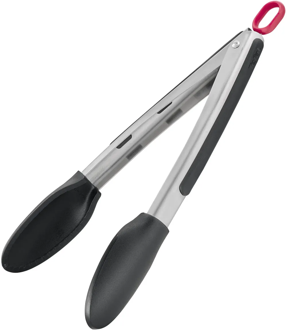 Cleste de bucatarie Tefal Ingenio+, inox, rezistent la temperaturi inalte, compatibilitate cu masina de spalat vase, argintiu & negru