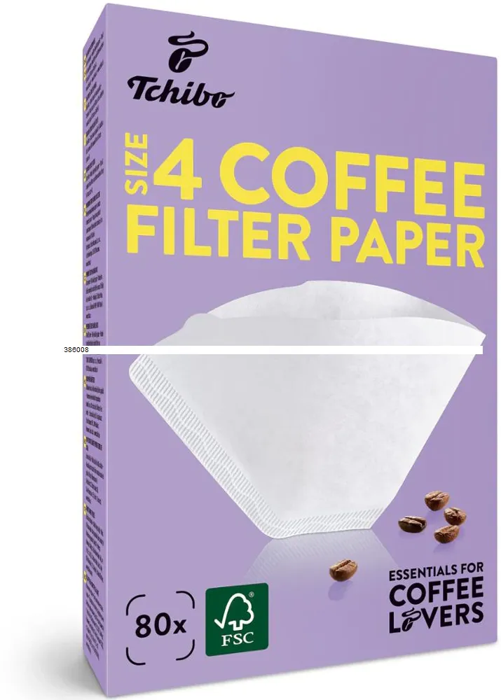 Filtre albe, hartie, pentru cafetiere, marimea 4, 80 buc, FSC Mix