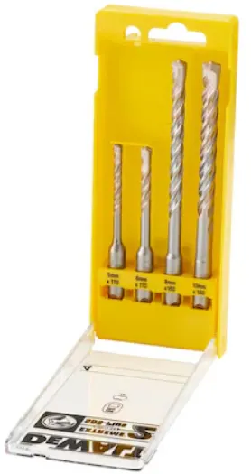 Set 4 burghie pentru beton SDS+ DeWALT DT9700, EXTREME 2, dimensiuni 5-10mm, 4 piese, tehnologie Iron Blast pentru rezistenta ridicata, durata de viata mai lunga si gaurire mai rapida