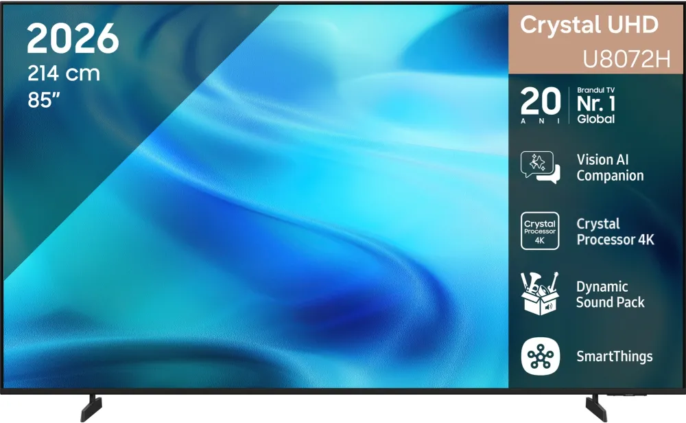 Televizor SAMSUNG LED 85U8072H, 214 cm, Smart, 4K Ultra HD, Clasa F (Model 2026)