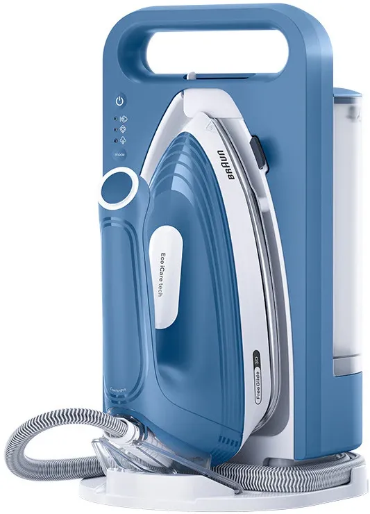 Statie de calcat Braun UpStyle 2 IS2745BL, 2200W, 6.5 bar, jet de abur 440g/min, abur continuu 125g/min, talpa EloxalPlus, maner certificat ergonomic, rezervor detasabil 1.5L, tehnologie FreeGlide 3D, oprire automata, albastru