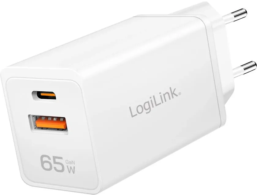 Incarcator retea LogiLink PA0371 1x USB-C 65W 1x USB-A 18W alb