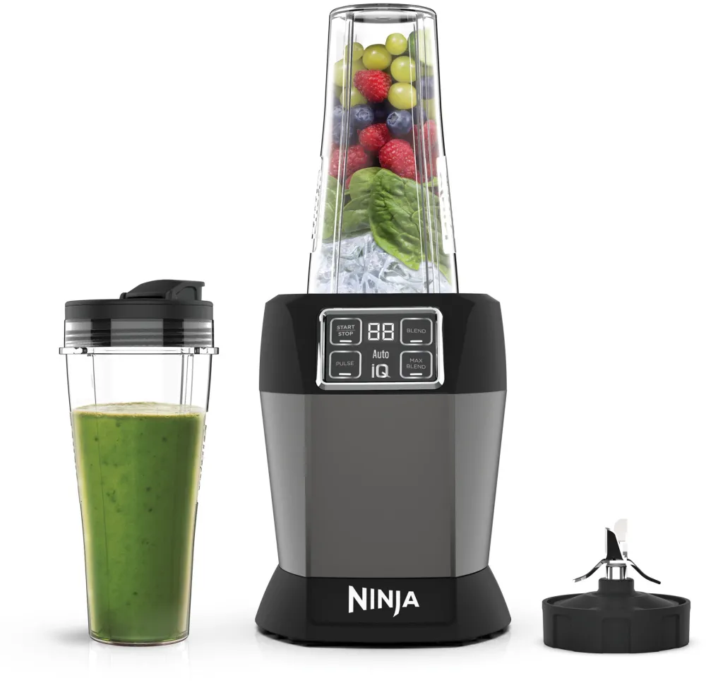 Blender Ninja Auto-IQ, 1000W, 0.7L, gri/ negru2 x recipiente